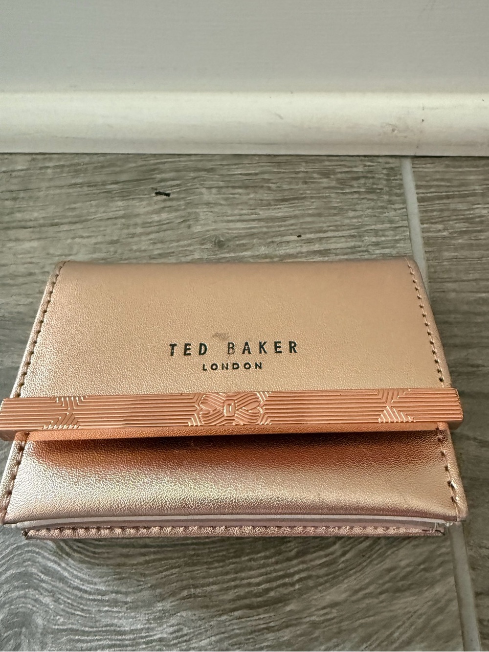Ted Baker Metallic Rose Gold Cardholder Wallet